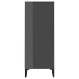 Sideboard High Gloss Grey 57x35x90 cm Engineered Wood 806138