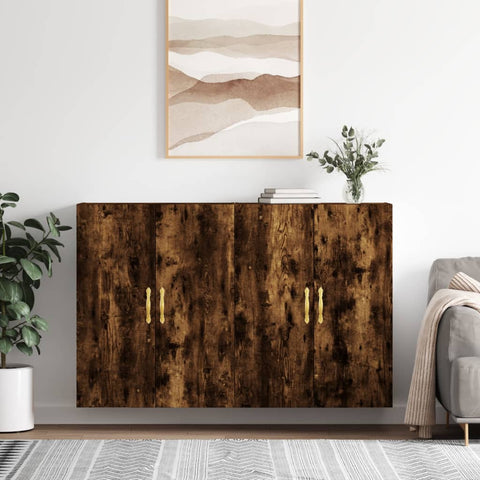 Wall Mounted Cabinets 2 pcs Smoked Oak 69.5x34x90 cm 3195608