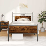 Bed Frame without Mattress Smoked Oak 107x203 cm Engineered Wood 4106922