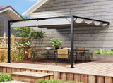 3 x 3 m Pergola, with Sliding Canopy - Grey T3398P314665