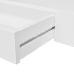 ZNTS White MDF Floating Wall Display Shelf 1 Drawer Book/DVD Storage 242188