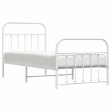 Metal Bed Frame without Mattress with Footboard White 90x190cm 352637
