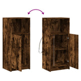 Sideboard with LED Smoked Oak 42.5x34x100 cm Engineered Wood 852156
