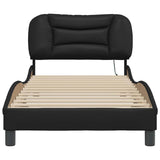 Bed Frame with LED without Mattress "Hvar" Black 80x200 cm 3213892