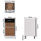 Drawer Bottom Cabinet Black Engineered Wood Medium 801213