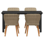 Garden Dining Set with Cushion 5 pcs Beige Poly Rattan 3261701