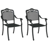 Garden Chair 2 pcs Black 55 x 56.5 x 91cm Aluminium 42002379