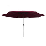 Garden Parasol with Metal Pole 390 cm Bordeaux Red 47382