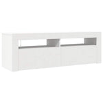 TV Cabinet with LED Lights White 120x35x40 cm 804310