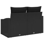 Garden Sofa with Cushion Black 123 x 62 x 69cm Poly Rattan 42006791