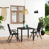 Dining Set Black Aluminium, PE Rattan, WPC Medium Foldable 3060058