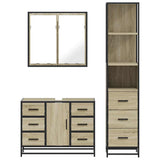 3 Piece Bathroom Furniture Set Sonoma Oak Engineered Wood 3301141