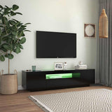 TV Cabinet with LED Lights Black 160x35x40 cm 804428