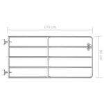 5 Bar Field Gate Steel x90 cm Silver 145985