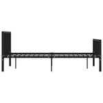 ZNTS 284572 Bed Frame without Mattress Black Metal 160x200 cm