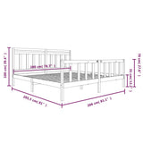 3100980 Bed Frame without Mattress Grey Solid Wood 200x200 cm