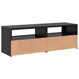 TV Cabinet with LED Lights Black Oak 120x35x40 cm Engineered Wood 862031