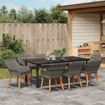 Garden Dining Set with Cushion 9 pcs Grey Poly Rattan 3261690