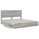 Storage Bed Grey Sonoma 180 x 200 cm Engineered Wood 3409529