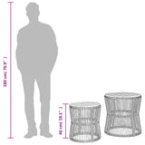 Garden Side Tables 2 pcs with Wooden Top Black Poly Rattan 366291
