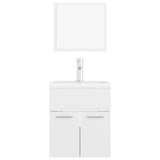 Bathroom Furniture Set High Gloss White Engineered Wood 3071312