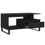 ZNTS Coffee Table Black 90x49x45 cm Engineered Wood 831029