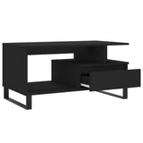 ZNTS Coffee Table Black 90x49x45 cm Engineered Wood 831029