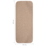 Stair Mat Set of 15 Beige 100% Polypropylene 60x25 cm Stair Mat 340402