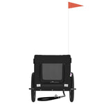 ZNTS Pet Bike Trailer Black Oxford Fabric&Iron 93919
