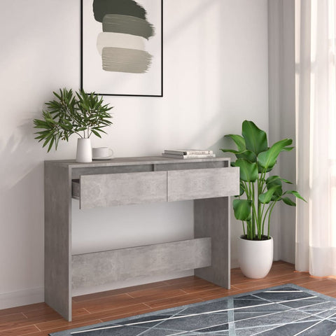 ZNTS Console Table Concrete Grey 100x35x76.5 cm Engineered Wood 809840