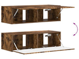 TV Cabinet Set Wall-mounted 4 pcs Smoked Oak Engineered Wood 3409011