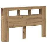 LED Headboard Artisan Oak 160x18,5x103,5 cm Engineered Wood 857689