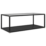 Coffee Table Transparent and Black 100x50x35 cm Tempered Glass 322901