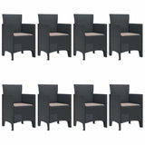 Garden Dining Set 9 pcs Anthracite Polypropylene 3378573