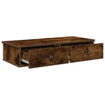 ZNTS Wall Shelf with Drawers Smoked Oak 80x31x17 cm Engineered Wood 859954