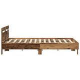 Bed Frame with Headboard Old wood 140 x 190 cm Engineered wood 3333951