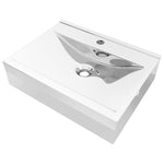 Wash Basin with Overflow 60x46x16 cm Ceramic Silver 143502