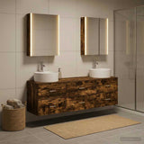 Bathroom Furniture Set 5 pcs Smoked Oak 3406891