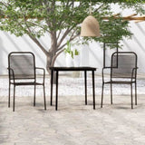 Dining Set Black Steel Medium Durable Garden Dining Set 3099143