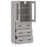 Highboard Grey Sonoma 69,5x34x180 cm Engineered Wood 3198439