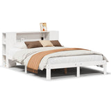 Bookcase Bed without Mattress White 140x200cm Solid Wood Pine 3322516