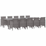 Garden Dining Set 11 pcs Light grey Polypropylene 3378767