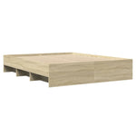 Bed Frame without Mattress Sonoma Oak 150x200 cm King Size Engineered Wood 3295648