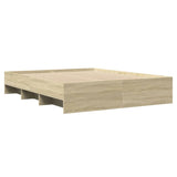 Bed Frame without Mattress Sonoma Oak 150x200 cm King Size Engineered Wood 3295648