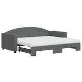 Daybed with Trundle and Mattresses Dark Grey 90x190 cm Fabric 3197260