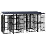 Outdoor Dog Kennel with Roof Steel 9.22 m 3097950