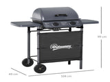 Outsunny 2 x 2.8kW Burner Gas BBQ - Grey T3398P554976