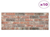 Wall Panels 10 pcs Dark Brown and Grey 100 x 50 cm EPS Foam 332922