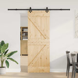 Sliding Door with Hardware Set 70x210 cm Solid Wood Pine 3332634