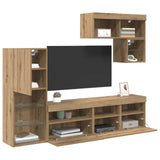 TV Wall Units Wall-mounted 6 pcs Artisan Oak Engineered Wood 3402975